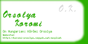 orsolya koromi business card