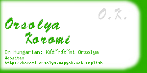 orsolya koromi business card